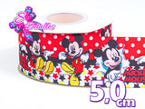 LBP06019 - Listón Estampado de 5,0 cm - Mickey (por metro)