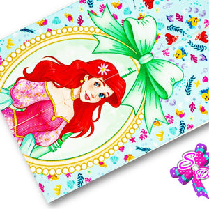 LBP07230 - Listón Estampado de 7,5 cm - Sirenita (Tira de 91 cm)