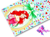 LBP07230 - Listón Estampado de 7,5 cm - Sirenita (Tira de 91 cm)