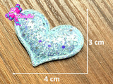 CMS30055 - Vinil Glitter de 4cm x 3cm - Corazon Azul