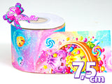 LBP07329 - Listón Estampado de 7,5 cm - Dumplings (por Tira)