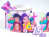 LBP07088 - Listón Estampado de 7,5 cm - Huntrix (por metro)