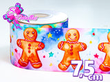 LBP27459 - Listón Estampado de 7,5 cm - Navidad (por metro)
