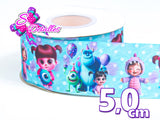 LBP06099 - Listón Estampado de 5,0 cm - Monster Inc (por metro)