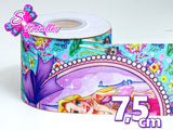 LBP07250 - Listón Estampado de 7,5 cm - Rapunzel (Tira de 90 cm)