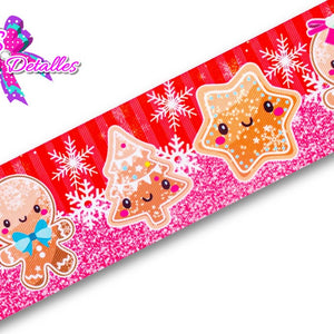 LBP27389 - Listón Estampado de 7,5 cm - Navidad (por metro)