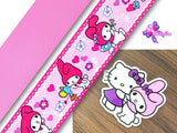 PXQ00155 - 1 Listón Estampado + 1 Listón Unicolor + 1 Resina para Moño
