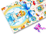 LBP07231 - Listón Estampado de 7,5 cm - Cenicienta (por Tira)