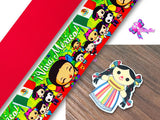 PXQ00356 - 1 Listón Estampado + 1 Listón Unicolor + 1 Resina para Moño