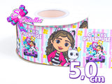 LBP06137 - Listón Estampado de 5,0 cm - Gabby (por metro)