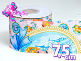 LBP07231 - Listón Estampado de 7,5 cm - Cenicienta (por Tira)