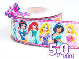 LBP06056 - Listón Estampado de 5,0 cm - Princesas (por metro)