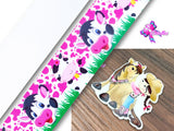 PXQ00559 - 1 Listón Estampado + 1 Listón Unicolor + 1 Resina para Moño