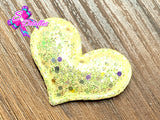 CMS30056 - Vinil Glitter de 4cm x 3cm - Corazon Amarillo