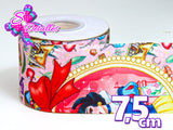 LBP07380 - Listón Estampado de 7,5 cm - Blancanieves (Tira de 89 cm)