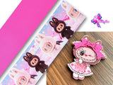PAQ01160 - 1 Listón Estampado + 1 Listón Unicolor + 1 Shaker Grande para Moño