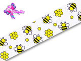 LBP06154 - Listón Estampado de 5,0 cm - Abejas (por metro)