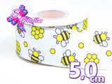 LBP06154 - Listón Estampado de 5,0 cm - Abejas (por metro)
