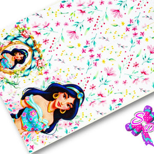 LBP07330 - Listón Estampado de 7,5 cm - Jazmin (Tira de 82 cm)