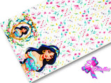 LBP07330 - Listón Estampado de 7,5 cm - Jazmin (Tira de 82 cm)