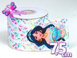 LBP07330 - Listón Estampado de 7,5 cm - Jazmin (Tira de 82 cm)