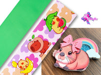 PAQ01167 - 1 Listón Estampado + 1 Listón Unicolor + 1 Shaker Grande para Moño