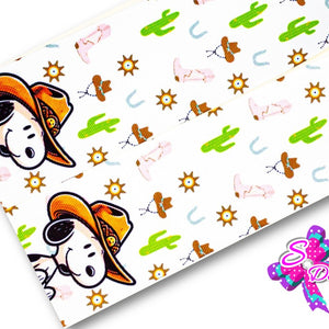 LBP07341 - Listón Estampado de 7,5 cm - Snoopy (por Tira)