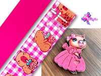 PAQ01168 - 1 Listón Estampado + 1 Listón Unicolor + 1 Shaker Grande para Moño