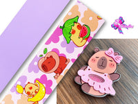 PAQ01169 - 1 Listón Estampado + 1 Listón Unicolor + 1 Shaker Grande para Moño