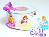 LBP06147 - Listón Estampado de 5,0 cm - Princesas (por metro)