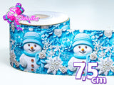 LBP27460 - Listón Estampado de 7,5 cm - Navidad (por metro)