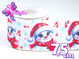 LBP27432 - Listón Estampado de 7,5 cm - Navidad (por metro)