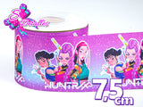 LBP07072 - Listón Estampado de 7,5 cm - Huntrix (por metro)