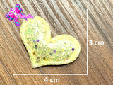 CMS30056 - Vinil Glitter de 4cm x 3cm - Corazon Amarillo