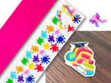 PXQ00373 - 1 Listón Estampado + 1 Listón Unicolor + 1 Resina para Moño