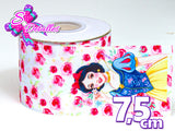 LBP07191 - Listón Estampado de 7,5 cm - Blancanieves (Tira de 82 cm)
