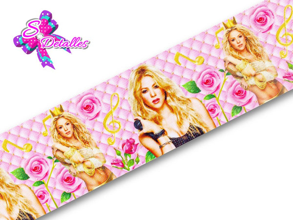 LBP07362 - Listón Impreso de 7,5 cm - Shakira (por metro)