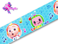 LBP07317 - Listón Impreso de 7,5 cm - Cocomelon (por metro)