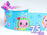 LBP07317 - Listón Impreso de 7,5 cm - Cocomelon (por metro)