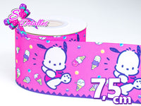 LBP07347 - Listón Impreso de 7,5 cm - Pochacco (por metro)