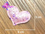 CMS30057 - Vinil Glitter de 4cm x 3cm - Corazon Rosa