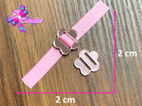 PL0009 - Pasa Listón Acrílico de 2cm x 2cm - Flor Rosa Cristal (Abertura de 1 cm)