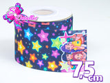 LBP07437 - Listón Estampado de 7,5 cm - Huntrix (por Tira de 89 cm)