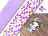 PXQ00595 - 1 Listón Estampado + 1 Listón Unicolor + 1 Resina para Moño
