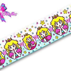 LBP06161 - Listón Estampado de 5,0 cm - Peach (por metro)