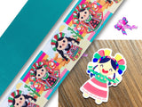 PXQ00019 - 1 Listón Estampado + 1 Listón Unicolor + 1 Resina para Moño