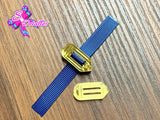PL0010 - Pasa Listón Acrílico de 1cm x 2,5cm - Creyon Dorado (Abertura de 1 cm)