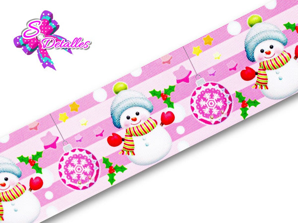 LBP27425 - Listón Estampado de 7,5 cm - Navidad (por metro)