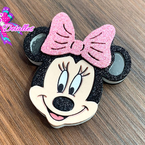CMS10069 - Shaker de 7cm x 7cm - Minnie Moño Rosado