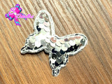 CMS20025 - Mariposa Lentejuela de 5cm x 4cm - Plata